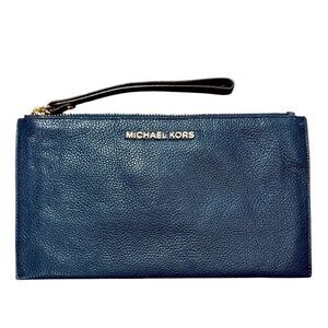 Michael Kors Navy Blue Leather Wristlet